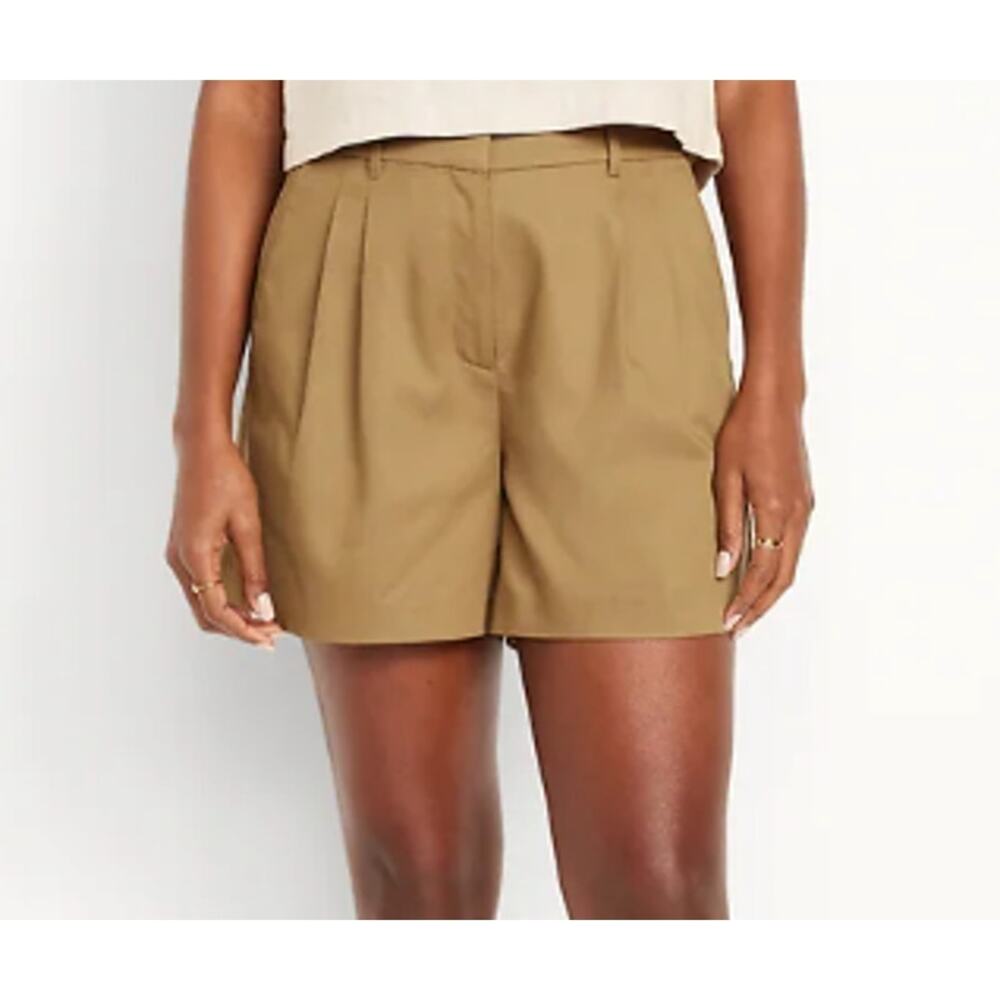 Old Navy Womens Large Extra High Waisted Taylor Cliff Top Brown Trouser Shorts L